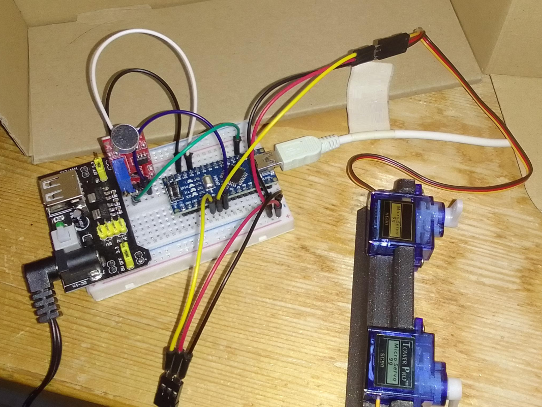 Testing mic and servos